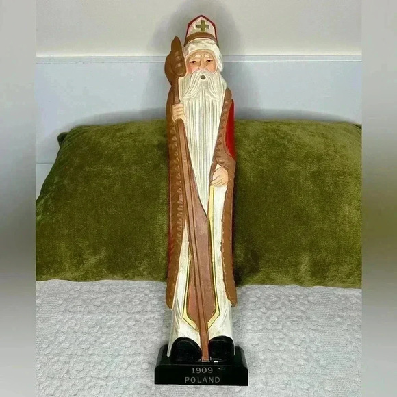 Carved Wooden Santas Of The World 1909 Poland "Grandeur Noel Collectors Edition" - Picture 2 of 7